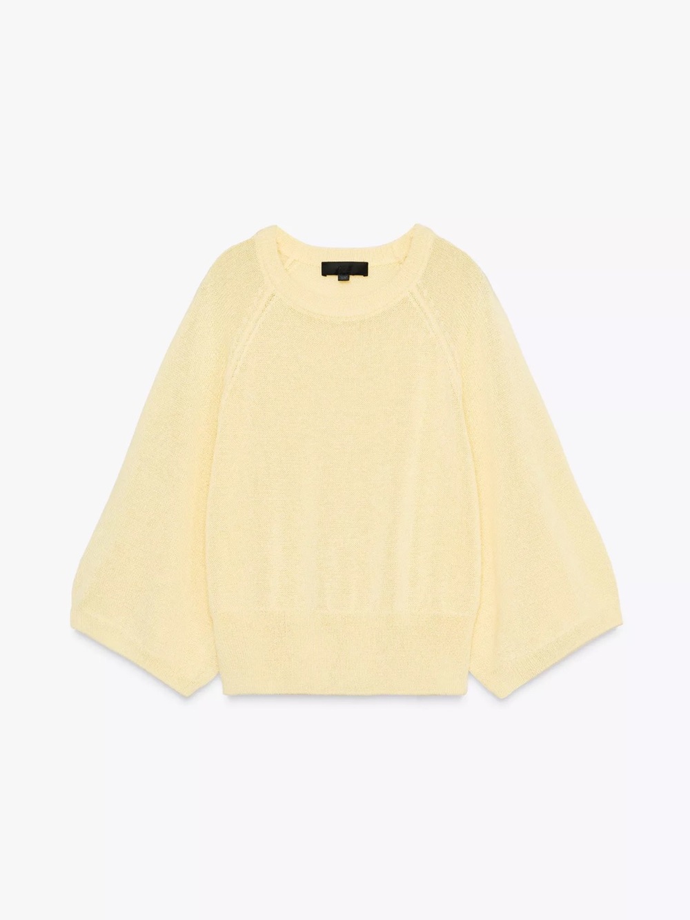 Zara Pale Yellow Crewneck Sweater